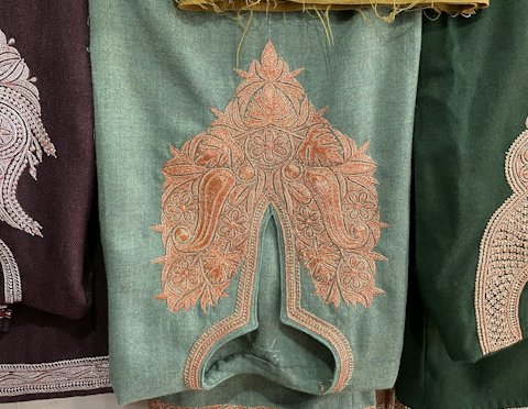 Sage embroidered suit